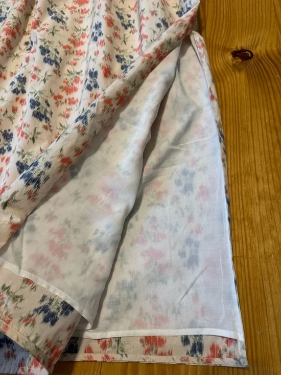 Rebecca Taylor Emma Dress Women’s Size 2 Floral Maxi Cream Blush Blue Pockets - Picture 6 of 16